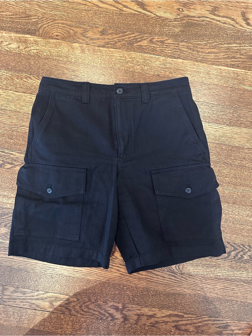 TNA Black Women's Cargo Shorts with Button-Flap Pockets